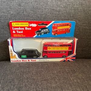 Diecast Genuine London Bus and London Taxi Set Mini Souvenir